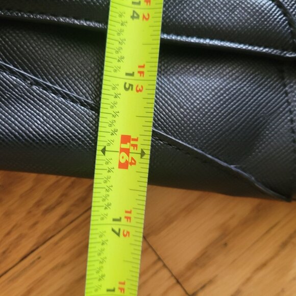 Michael Kors Saffiano Leather Tote Bag With Dual Handles & Silver Hardware - Bla - Picture 13 of 15